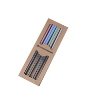 2Set Reusable Dinner Chopsticks Set Dishwasher Safe Stainless Steel Multicolor