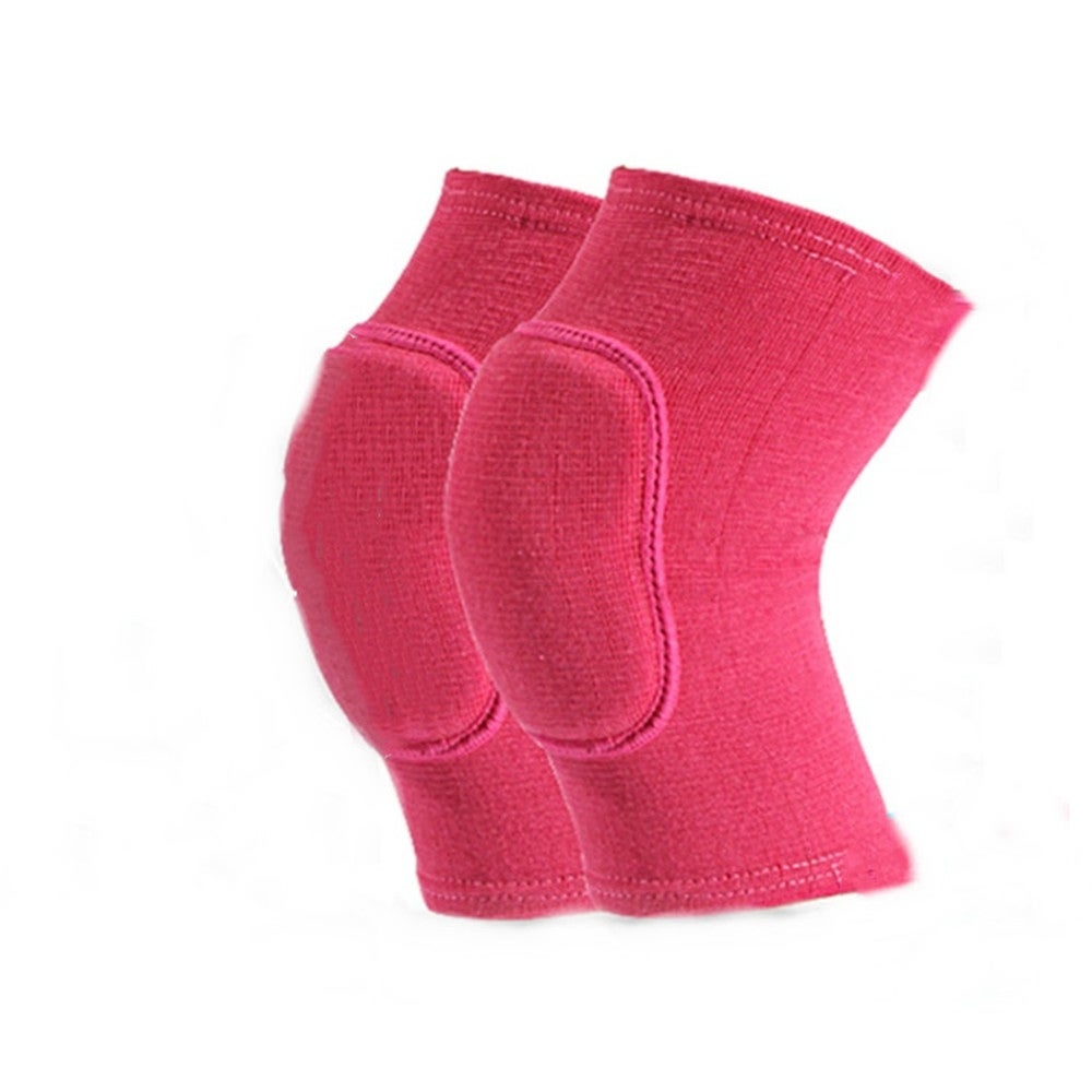 2SET Rose Red Children Thick Anti-collision Sponge Knee Pads Sports Protective Gear SIZE:L