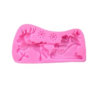 3 Pcs 3D Diy Christmas Santa Clause Sleigh Silicone Soap Mould Candle Cake Baking Tools
