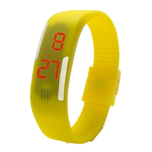 3 Pcs Fashion Top Brand Luxury Unisex Men'S Watch Silicone Red Led Sport Watch Touch Yellow