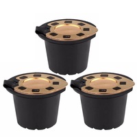 3 Pcs Gold Plating Refillable Coffee Capsule Cup Reusable Pods