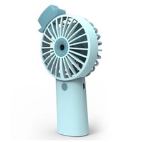 3 Speed Mini Fan Handheld Rechargeable Usb Cooling Desktop Cooler Blue