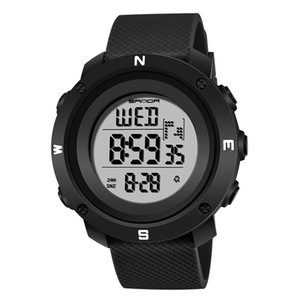 361 Electronic Watch Multi Functional Personality Night Light Men Waterproof Watch(Black White)