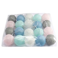 3M 20 Leds Cotton Ball Light String Holiday Wedding Christmas Party Bedroom Fairy Lights Outdoor LED Light Garland Decoration, Power Supply: USB(Macaron)