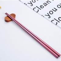 3Pair Stainless Steel Chopsticks Laser Engraving Patterns Food Sticks Reusable