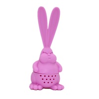 3Pc Tea Strainer Healthy Rabbit Shape Silicone Reusable TeaBag Teapot Accessory
