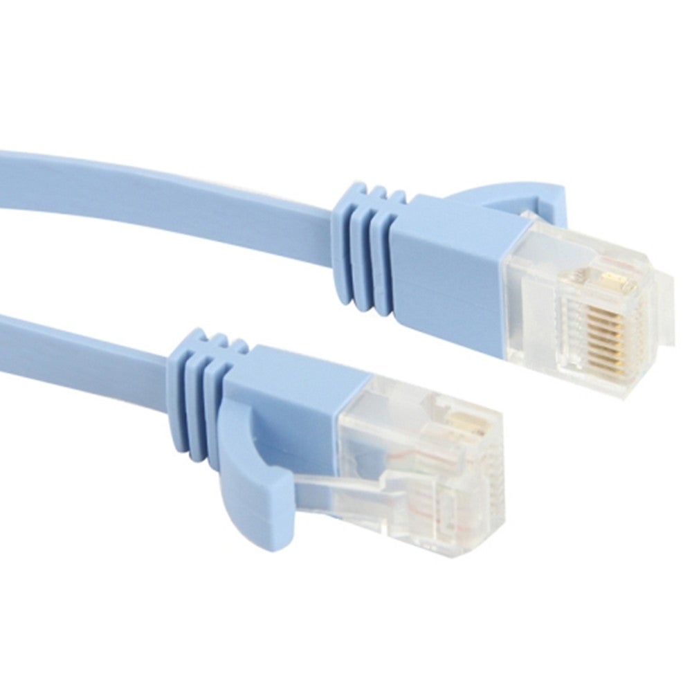 3Pcs Cat6 Ultra-Thin Flat Ethernet Network Lan Cable Length: 1M (Blue)