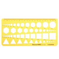 3Pcs Geometric Figure Polygon Drawing Template Kt Soft Plastic Circle Triangle Square Hexagon Ruler Design Board