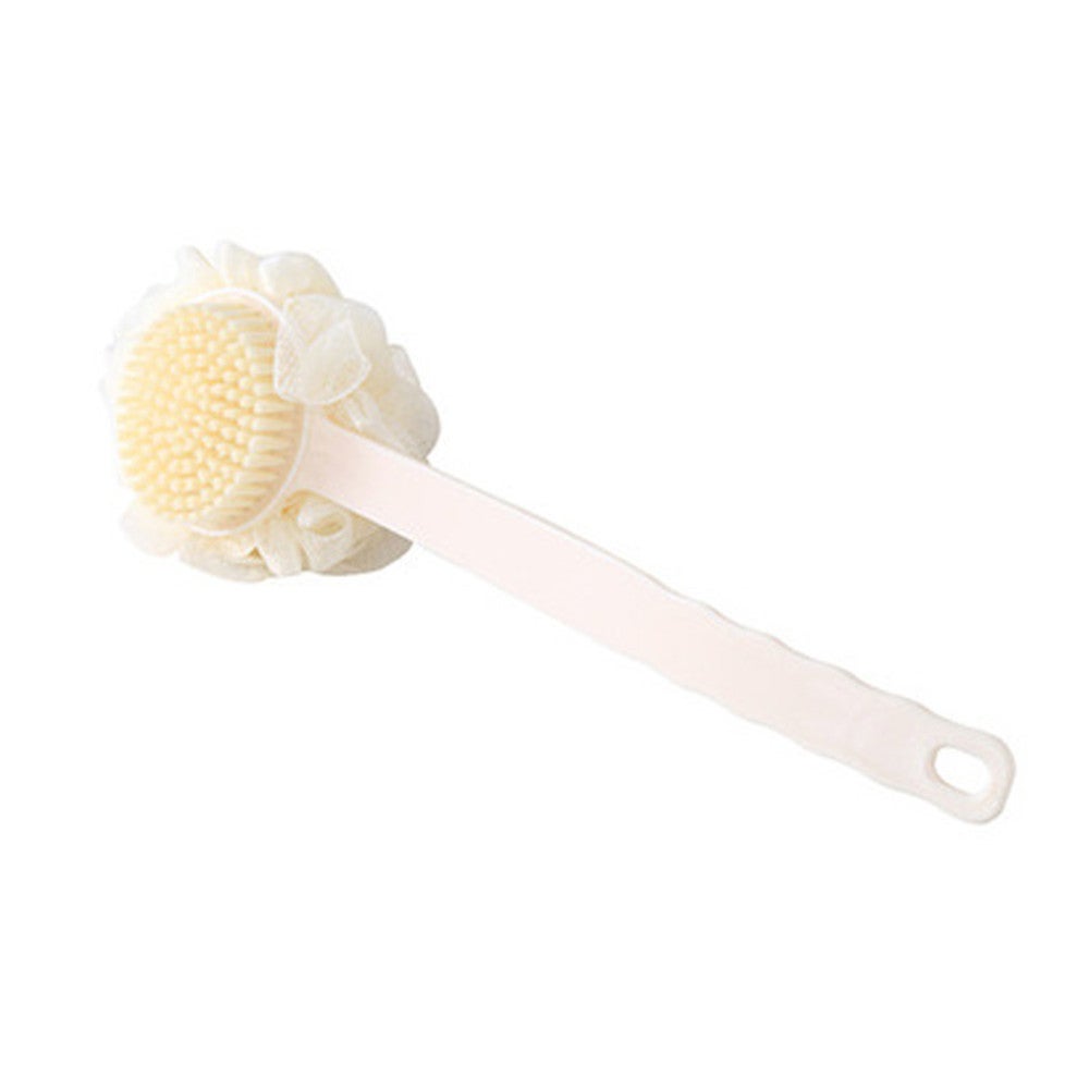 3Pcs Long Handle Rubbing Back Bath Brush Flower Ball For Adult Soft Hair Dual Purpose