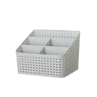 3Pcs Multifunctional Storage Box Weaving Design Cosmetic Makeup Organizer Desktop Storage Container