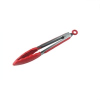 3Pcs Silicone Bbq Grilling Tong Salad Bread Serving Clip Non-Stick Kitchen Barbecue With Joint Lock Bbq Grill Red