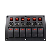 3Pin 6 Way Switches Combination Switch Panel with Light and Projector Lens for Car RV Marine Boat