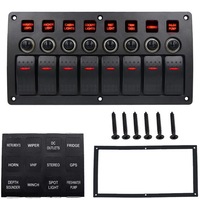 3Pin 8 Way Switches Combination Switch Panel With Light And Projector Lens For Car Rv Marine Boat