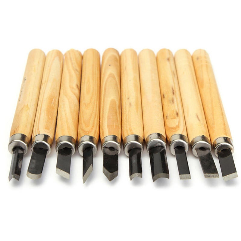 3set 12pcs Hand Wood Carving Chisels Steel Seal Stone Lettering Set 