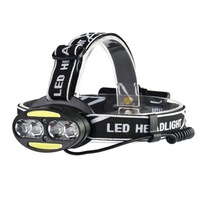 4 Cree Xml-T6 + 2 Cob + 2 Red Led Head Lamp Flashlight