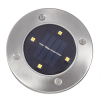 4 Led Solar Powered Buried Light Under Ground Lamp Outdoor Pathway Garden White