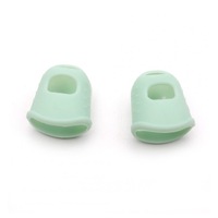 4 Pair Kalimba Guitar Thumb Fingerpicks Protector Silica Gel Finger Cots Fingertip Nail Protection Cover Green