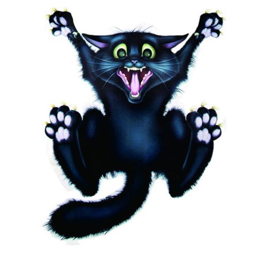 4 Pcs Black Cat Pattern Halloween Car Sticker Decor