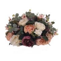 Silk Rose Peony Artificial Flower T Station Stand Backdrop Wedding Decor Supplies