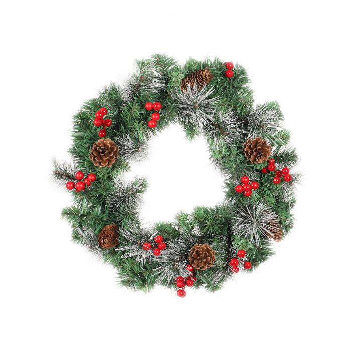 45cm Christmas Garland With Pine Cones XMAS Window Wreath Decorations