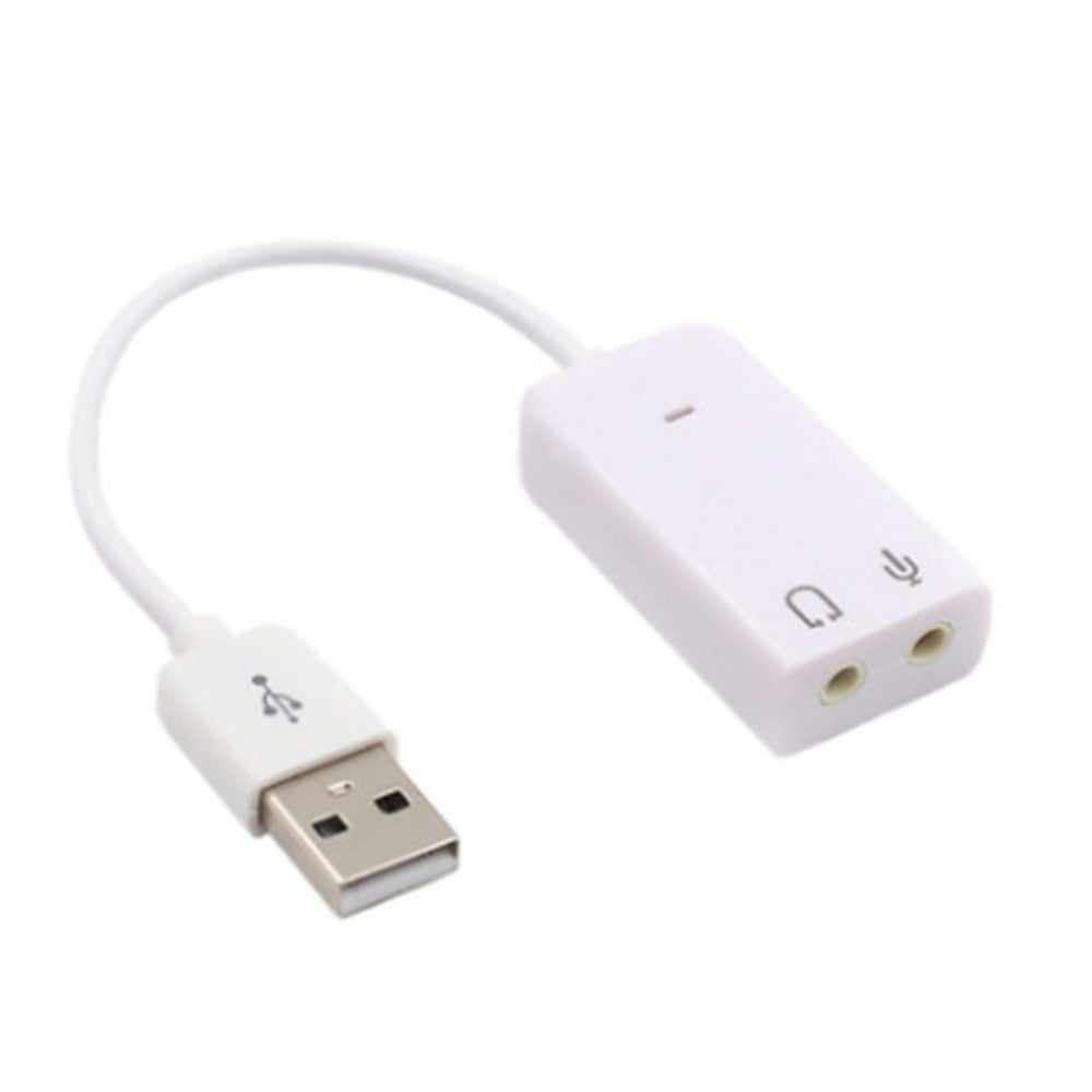 4Pc 7.1 Channel Usb Sound Adapter Plug And Play(White)