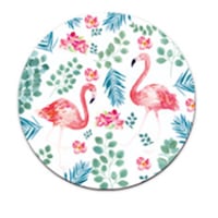 4Pc Printed Flamingo Pattern Circular Mouse Pad Diameter: 22Cm
