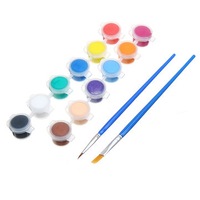 4Pcs 12 Colors Art DIY 3ML Watercolor Acrylic Pigment Painting Drawing +2 Brush Pen