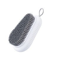 4Pcs Multifunctional Cleaning Brush Scrubbing Plastic Soft Hair Bathroom Washing Clothes Shoe Brushes Household Tools