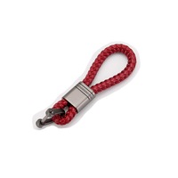 4PCS PU Leather Braided Strap Zinc Alloy Keychain