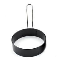 4Pcs Stainless Steel Frying Ring Metal Circle Shape Fried Poach Pancake Mould With Handle Non Stick Fried Egg Mold Cooking Tools