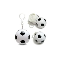 4Pcs Waterproof Football Keychain Poncho Disposable Long Raincoat Bag Pendant For Travel Camping Emergency
