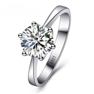 4Pcs Woman Crystal Wedding Engagement Finger Rings Super Shinning Jewelry Ring Size 7