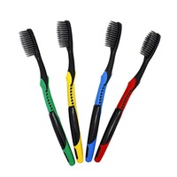 4SET 2Pcs/Set Adult Soft Bamboo Charcoal Toothbrush Very Fine Brush Wire 4 Color Mixed