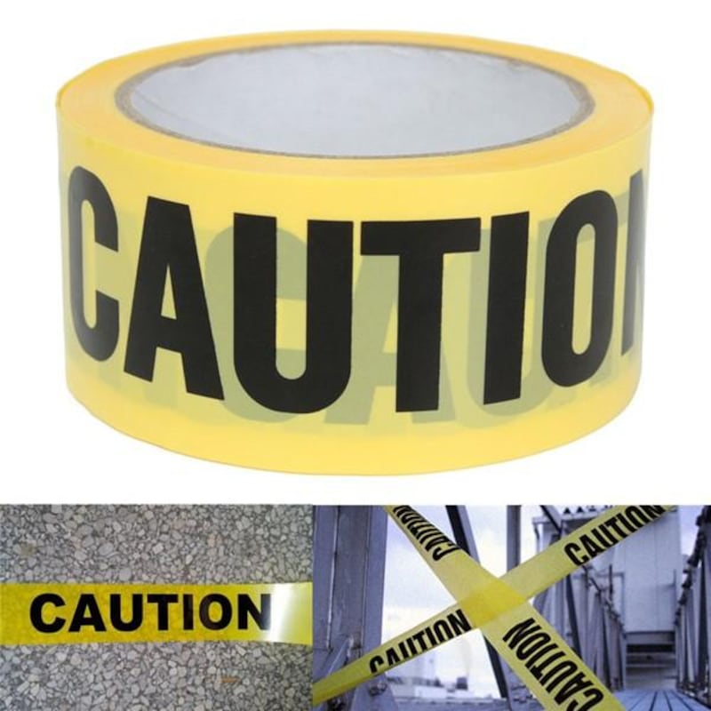 Buy 50M X 5Cm Roll Yellow Caution Warning Adhesive Tape Sticker For ...