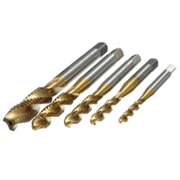 5Pcs M3 M4 M5 M6 M8 Titanium Coated Hss Screw Tap Metric Spiral Drill