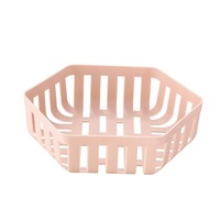 5Pcs Plastic Fruit Basket Kitchen Drain Household Hollow Nordic Style Living Room Snack Plate Basin