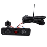 5V 4.2A Led Dual Usb Charger Volt Meterr Waterproof Switch Panel Marine Car Boat Motorcycle