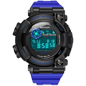 668 Fashion Night Light Waterproof Student Sports Multi-Function Watch(Blue)