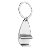 6Pcs Modern Chrome Bottle Beer Wine Opener Compact Design Keyring Keychain Silver