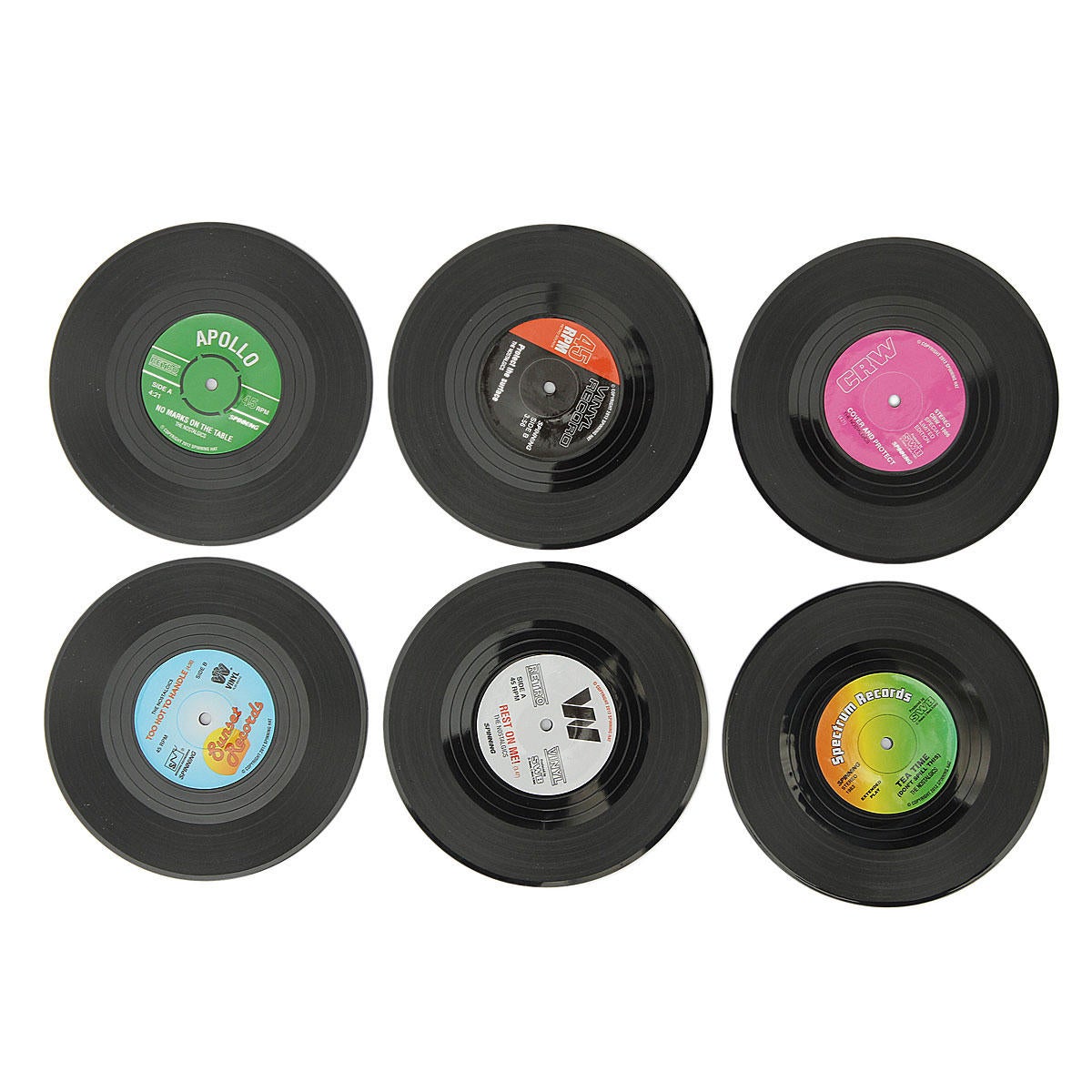6Pcs Vinyl Record Coaster Coffee Mug Holder Cup Mat Retro Placemat