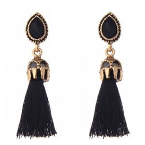 7 Pair Long Tassel Earrings For Women Fashion Jewelry Gifts(Black)