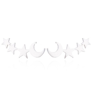 7 Pairs Simple Moon Star Stud Earrings For Women Birthday Gift Jewelry