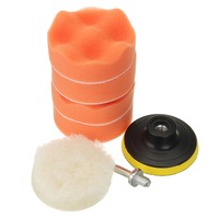 7Pcs Buffing Sponge Polishing Pad Waxing Drill Woolen Wheel