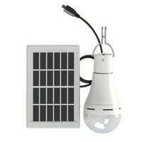 7W Solar Power Usb Rechargeable Camping Light Bulb 5-Modes 3M With Cable