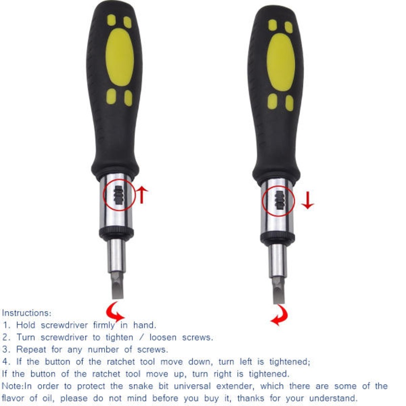 Buy 8 In 1 Flexible Screwdriver Drill Bit Extender Snake Screw Driver