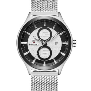 8012W Ultrathin Business Style Men Mesh Steel Band Quartz Watch