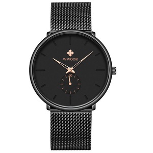 8855 Waterproof Ultra Thin Men Wrist Watch Black-Rose-Gold