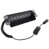 8W 800LM 8-LED Yellow Light 3-Modes Adjustable Angle Car Strobe Flash Dash Emergency Light Warning Lamp with Suckers DC 12V