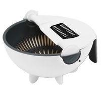 9 In 1 Multifunction Vegetable Cutter With Drain Basket Magic Rotate Slicer Chopper Grater Shredder Kitchen Tool