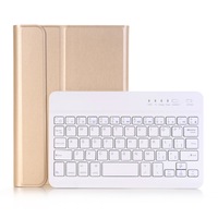 A05B Bluetooth 3.0 Ultra-Thin Abs Detachable Bluetooth Keyboard Leather Case For Ipad Mini 5 With Holder(Gold)